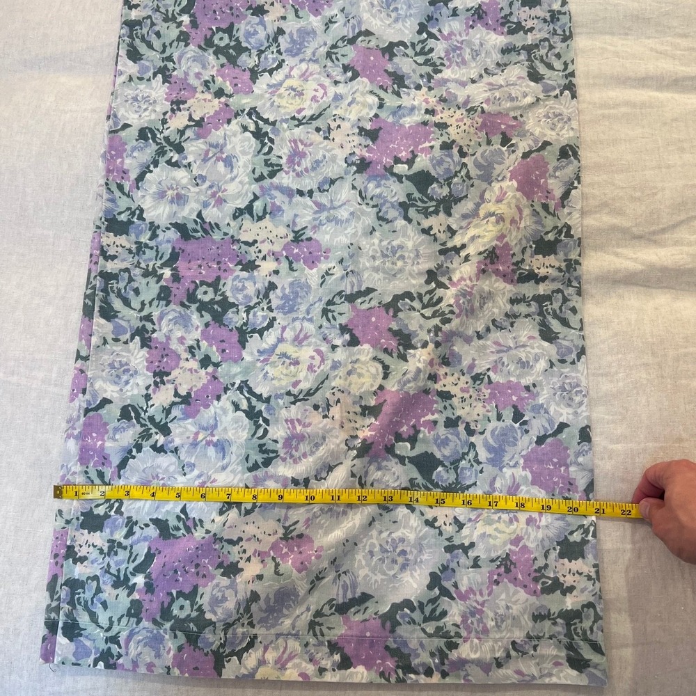 Vintage Floral Pillowcase Standard Queen Purple Lavender Green Cottagecore